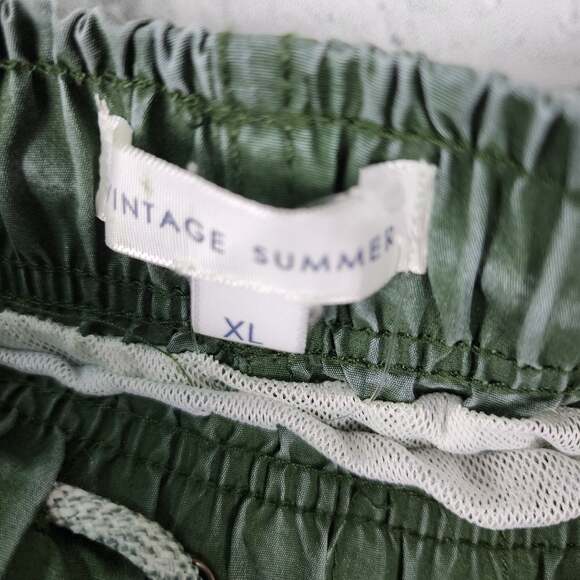 Vintage summer swim Shorts Sz XL green pockets A19 - Picture 3 of 3